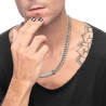 Collana Unisex Marlù 33CO0027 catena cuban con catena snake piatta centrale