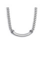Collana Unisex Marlù 33CO0027 catena cuban con catena snake piatta centrale