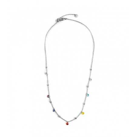 Collana Donna Marlù Be Woman 2CO0064-RGB in Acciaio Argento con Sfere Multicolor