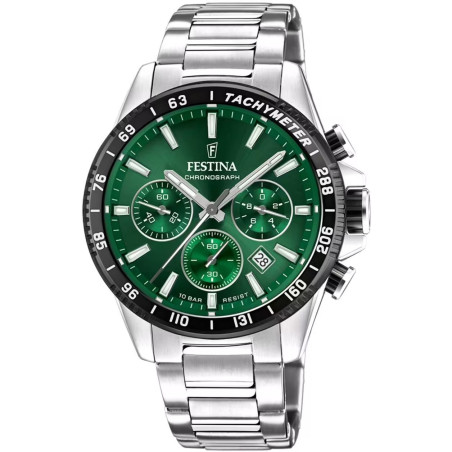Orologio Cronografo Uomo Festina Timeless F20560/4 in Acciaio Silver Tachimetro