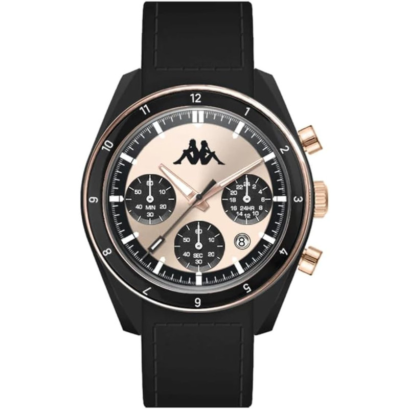 Orologio Cronografo Unisex Kappa Rush Ceramica KW-074 Cinturino in Silicone Nero Orologio Cronografo Unisex Kappa Rush Ceramica KW-074 Cinturino in Silicone Nero