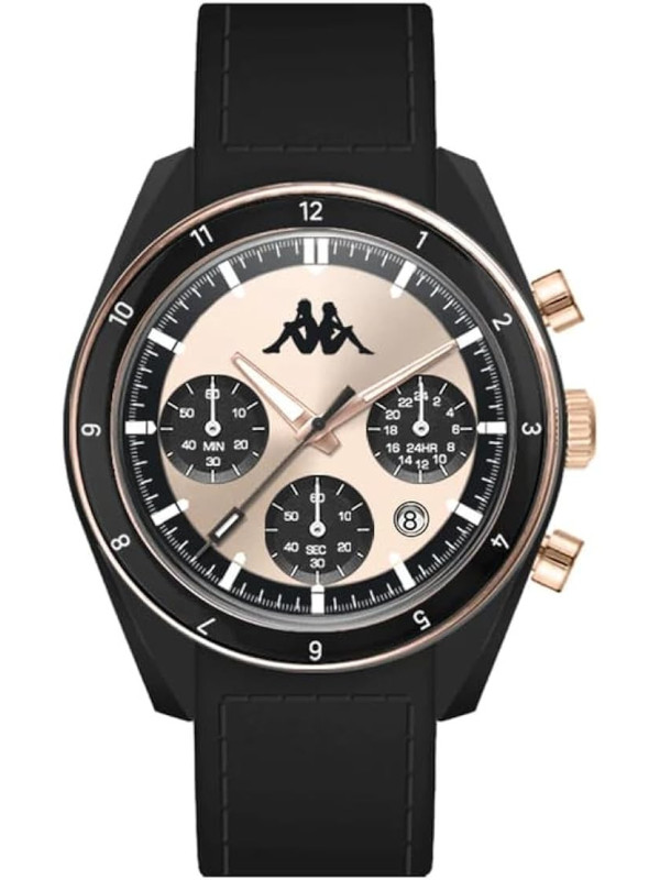 Orologio Cronografo Unisex Kappa Rush Ceramica KW-074 Cinturino in Silicone Nero