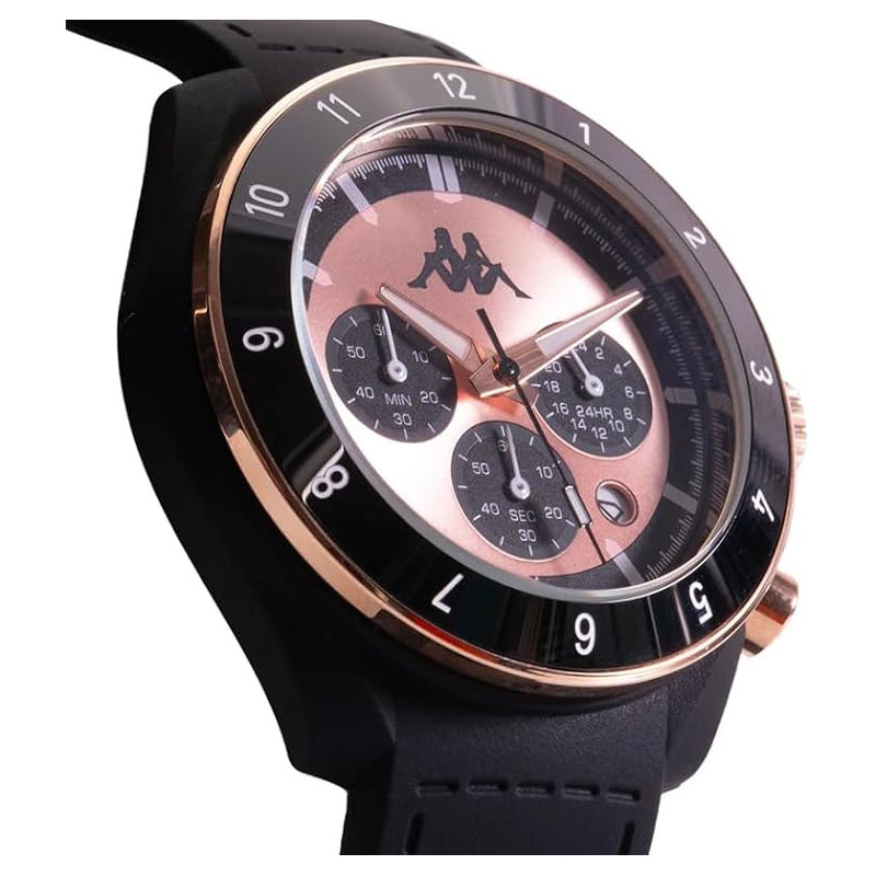 Orologio Cronografo Unisex Kappa Rush Ceramica KW-074 Cinturino in Silicone Nero