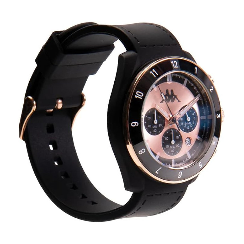 Orologio Cronografo Unisex Kappa Rush Ceramica KW-074 Cinturino in Silicone Nero