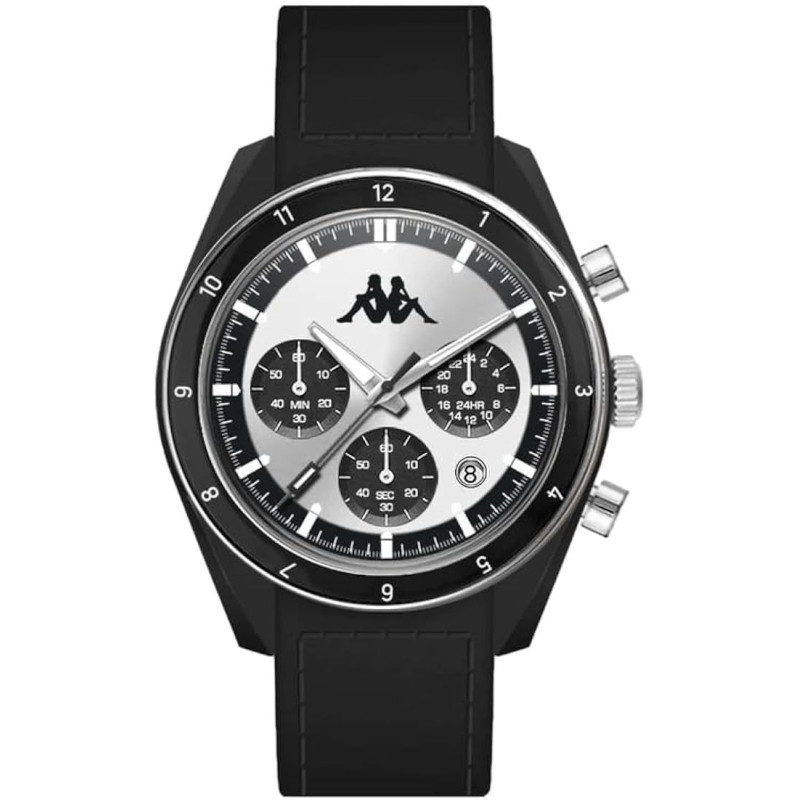 Orologio Unisex Kappa Rush Ceramica KW-059 Cinturino in Silicone Nero 45mm Orologio Unisex Kappa Rush Ceramica KW-059 Cinturino in Silicone Nero 45mm