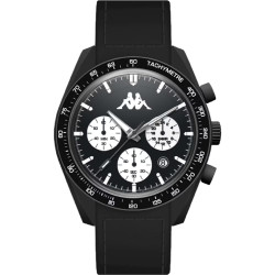 Orologio Cronografo Unisex Kappa KW-036 Cinturino in Silicone Nero Cassa 45mm