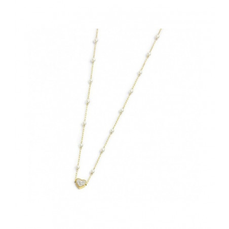 Collana Donna Marlù Nel Mio Cuore 15CN032G-W in Acciaio Pvd Oro con Perle