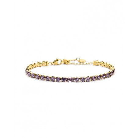 Bracciale Donna Maralù Tennis 31BR0007G-LF Sparkles in Acciaio Oro e Viola