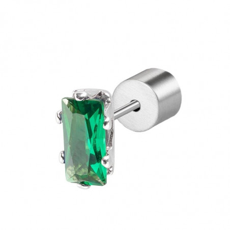 Mono orecchino Donna Marlù 31OR0002-S Sparkles in Acciaio con Zircone Verde