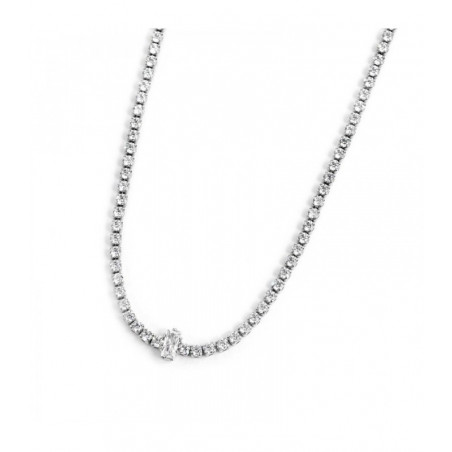 Collana Donna Tennis Marlù 2CO0076-W in Acciaio Colore Silver Con Zircone Bianco