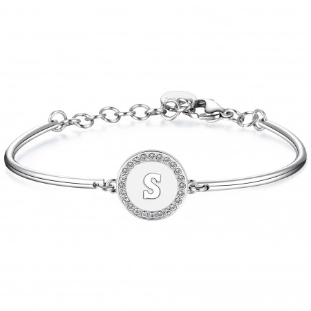 Bracciale Rigido da Donna Brosway Chakra BHK142 Lettera S con Cristalli