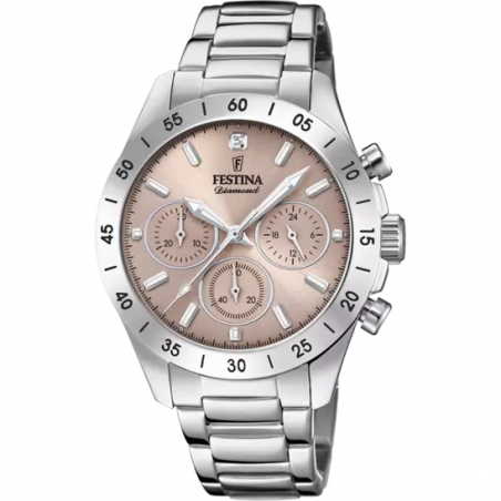 Orologio Cronografo Donna Festina Boyfriend F20397/3 in Acciaio Silver e Rosa