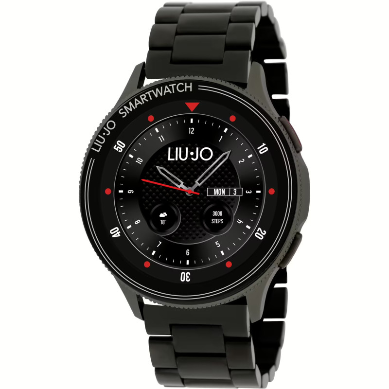 Orologio Smartwatch Uomo Liujo SWLJ076 Cassa Zinco Cinturino in Acciaio Pvd Nero Orologio Smartwatch Uomo Liujo SWLJ076 Cassa Zinco Cinturino in Acciaio Pvd Nero