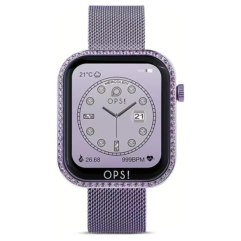 Orologio Smartwatch Donna Ops Objects Call Diamonds OPSSW-42 in Acciaio Viola Milano Orologio Smartwatch Donna Ops Objects Call Diamonds OPSSW-42 in Acciaio Viola Milano