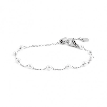 Bracciale Donna Marlù 2BR0070-W in Acciaio Inox con Perle Bianche