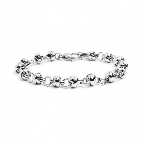 Bracciale Donna Marlù Rigido 2BR0087 in Acciaio Torchon con Perlina