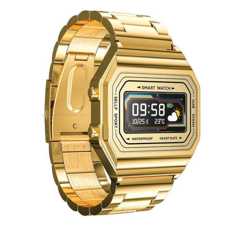 Orologio Smartwatch Unisex Paul Edward PE008C Vintage in Acciaio Colore Oro