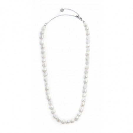 Collana Donna Marlù 30CN0006-W in Acciaio Silver con Perle Bianche