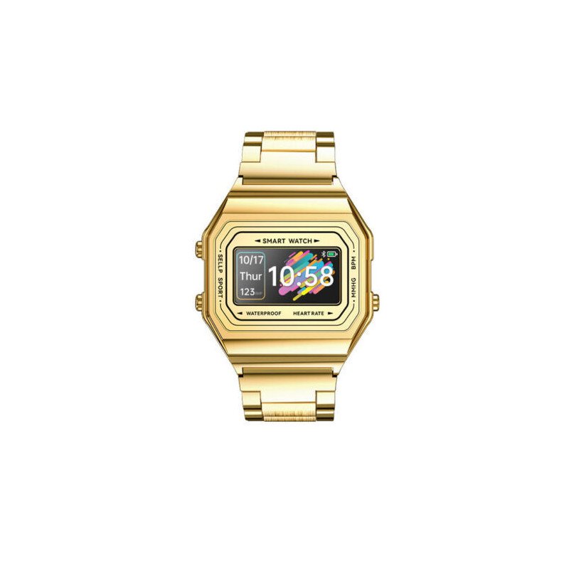 Orologio Smartwatch Unisex Paul Edward PE008C Vintage in Acciaio Colore Oro