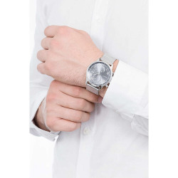 Orologio Cronografo Uomo Guess W1310G1 in Acciaio Lucido Bracciale Maglia Milano