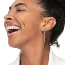 Orecchino pendente Marlù Vision donna acciaio con sfera e catena marine 33OR0056