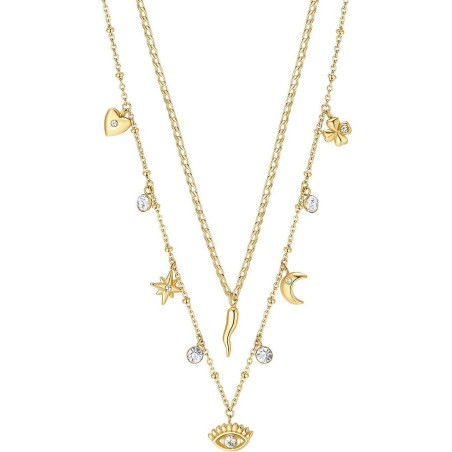 Collana da Donna Brosway BAH46 Chant a Due Fili In Acciaio con Ciondoli