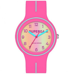 Girls' Superga Junior Watch Only Time STC133 in fuchsia silicone