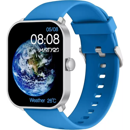 Orologio Smartwatch Uomo Smarty 2.0 SW098H Display Amoled Cinturino Silicone Azzurro