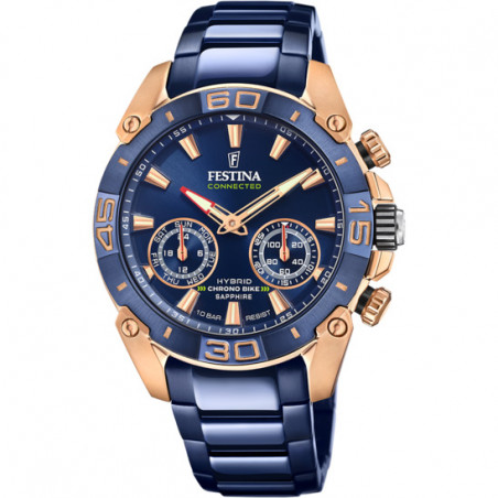 Orologio Uomo Festina Connected F20549/1 in Acciaio Blu Vetro Zaffiro 45mm