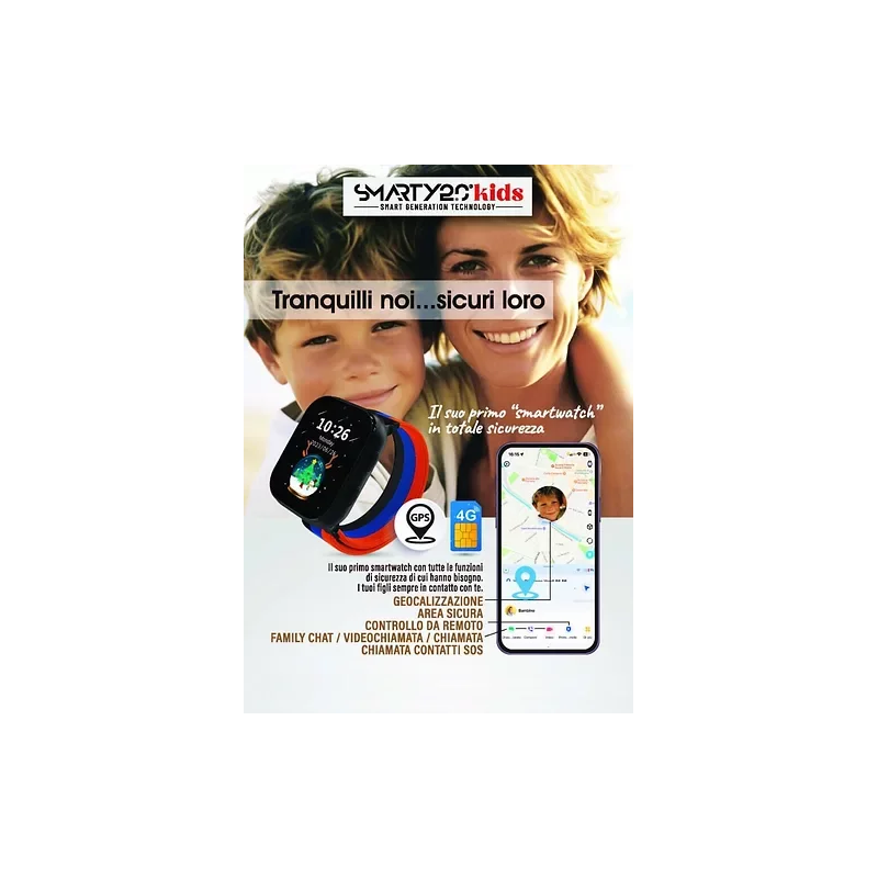 Orologio Smartwatch Bambini Smarty 2.0 SW100A Cinturino Arcobaleno Gps