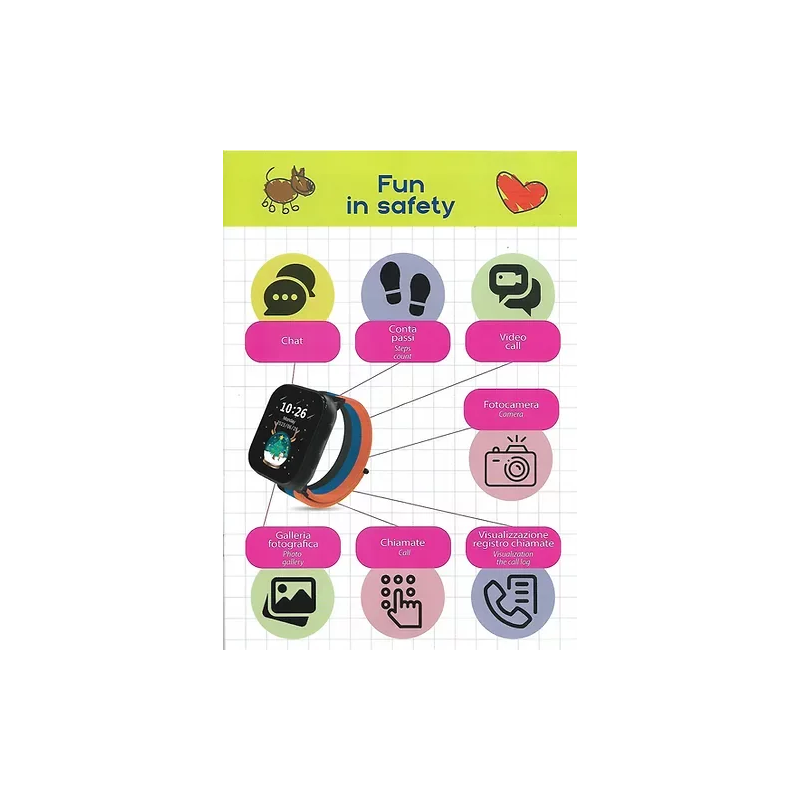 Orologio Smartwatch Bambini Smarty 2.0 SW100A Cinturino Arcobaleno Gps