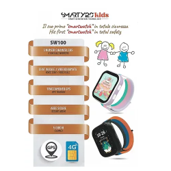 Orologio Smartwatch Bambini Smarty 2.0 SW100A Cinturino Arcobaleno Gps