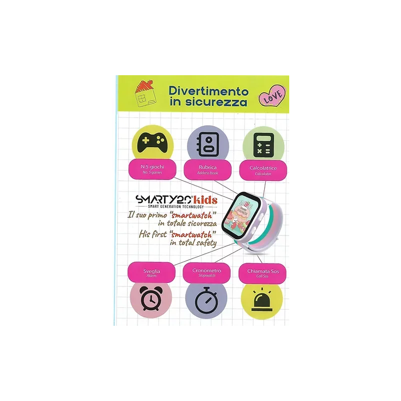 Orologio Smartwatch Bambini Smarty 2.0 SW100A Cinturino Arcobaleno Gps