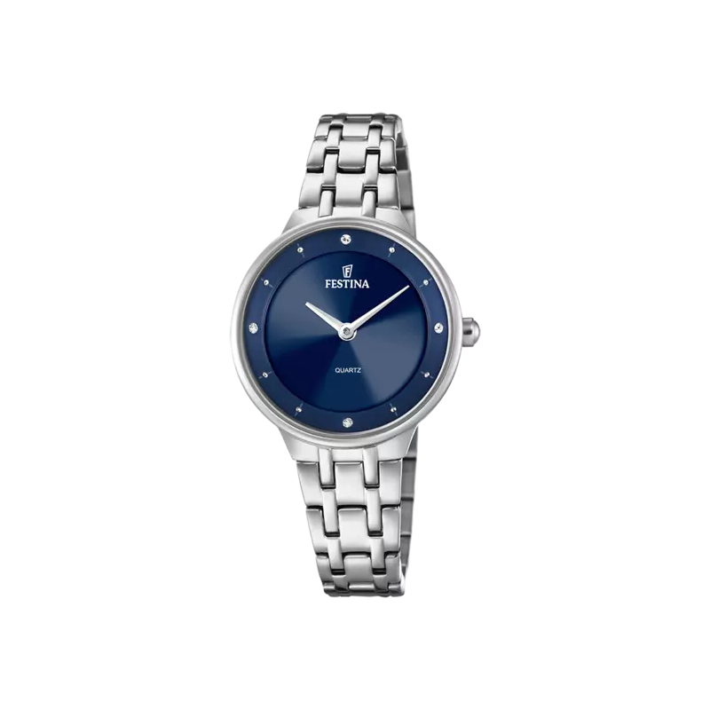 Orologio Solo Tempo Donna Festina Mademoiselle F20600/3 in Acciaio Silver e Blu Orologio Solo Tempo Donna Festina Mademoiselle F20600/3 in Acciaio Silver e Blu