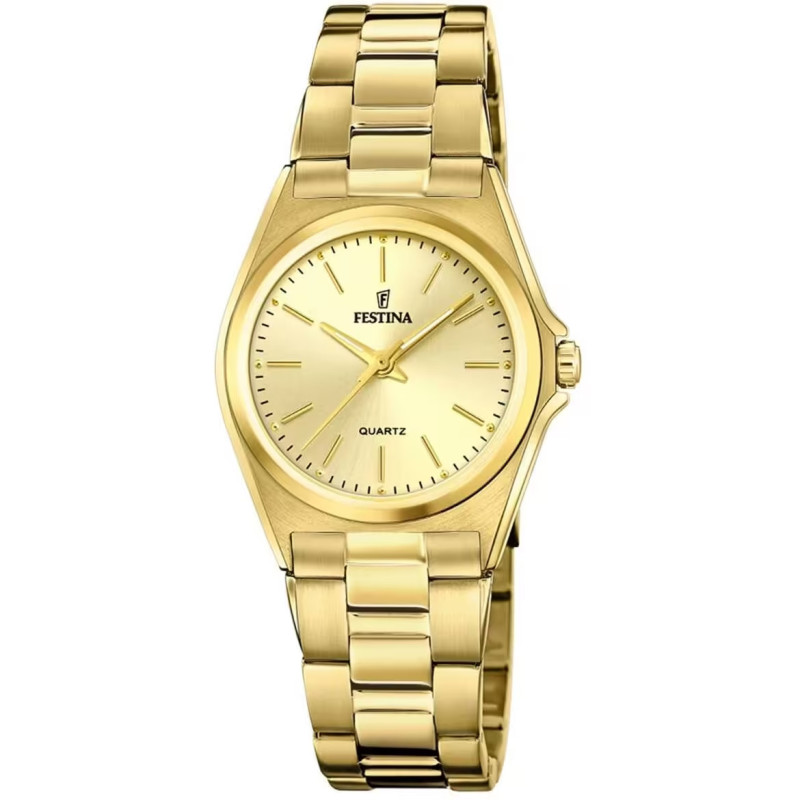 Orologio Solo Tempo Donna Festina Acero Clasico F20557/3 in Acciaio Oro Giallo Orologio Solo Tempo Donna Festina Acero Clasico F20557/3 in Acciaio Oro Giallo