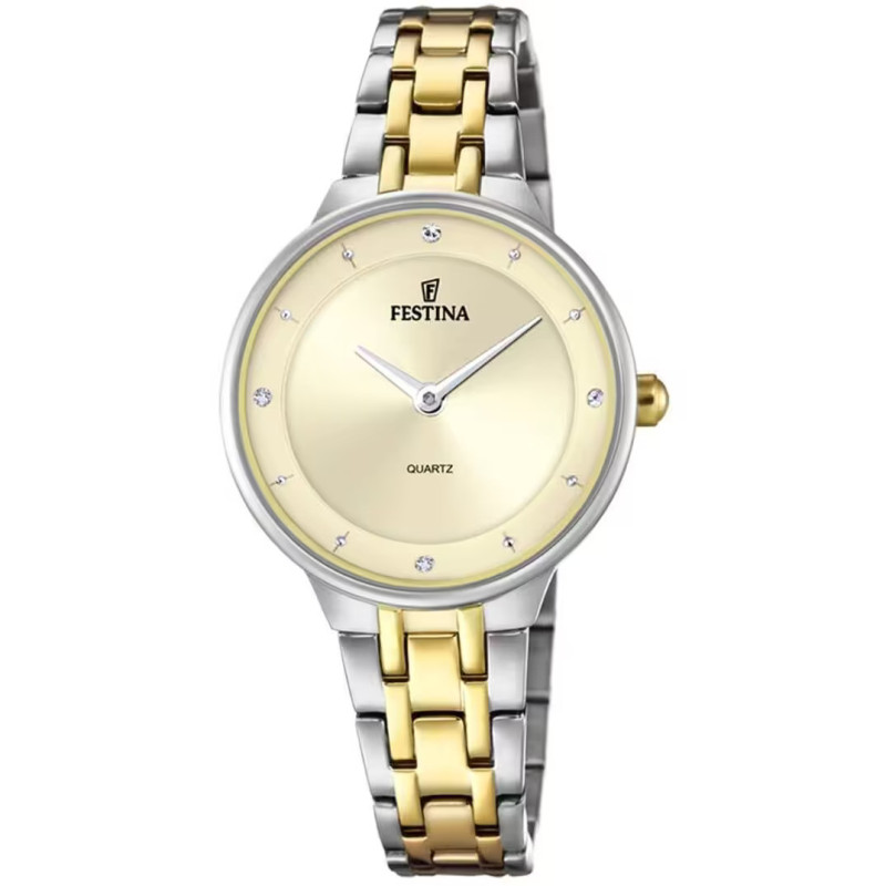 Orologio Solo Tempo Donna Festina Mademoiselle F20625/2 in Acciaio Silver e Oro Orologio Solo Tempo Donna Festina Mademoiselle F20625/2 in Acciaio Silver e Oro