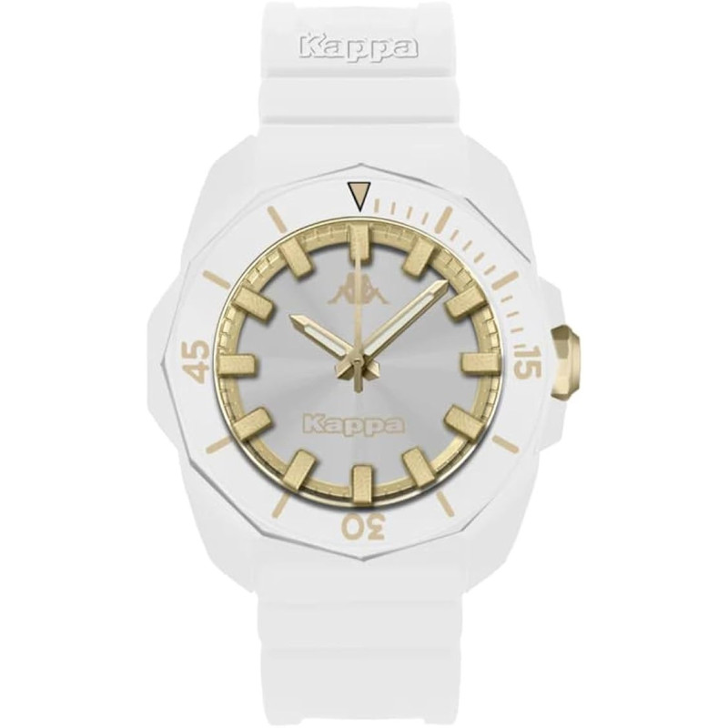Orologio Unisex Kappa K-Strong KW-096 in Silicone Bianco e Oro Orologio Unisex Kappa K-Strong KW-096 in Silicone Bianco e Oro