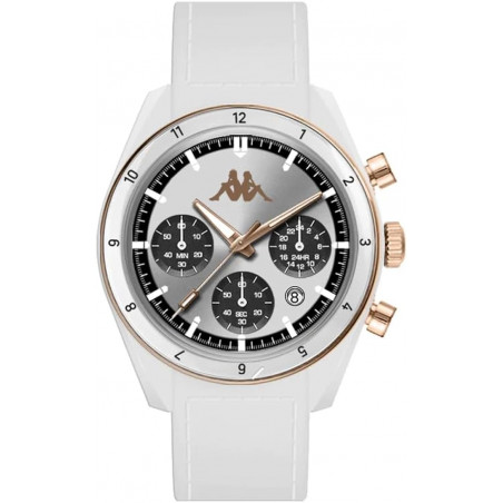 Orologio Cronografo Unisex Kappa Rush Ceramica KW-075 Cinturino Bianco Silicone