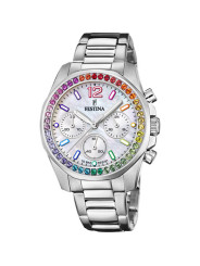 Orologio Cronografo Donna Festina Rainbow F20606/2 in Acciaio Silver