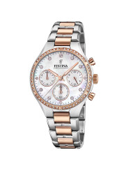 Orologio Cronografo Donna Festina Boyfriend F20403/1 in Acciaio Silver e Rosè