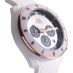 Orologio Cronografo Unisex Kappa Rush Ceramica KW-075 Cinturino Bianco Silicone