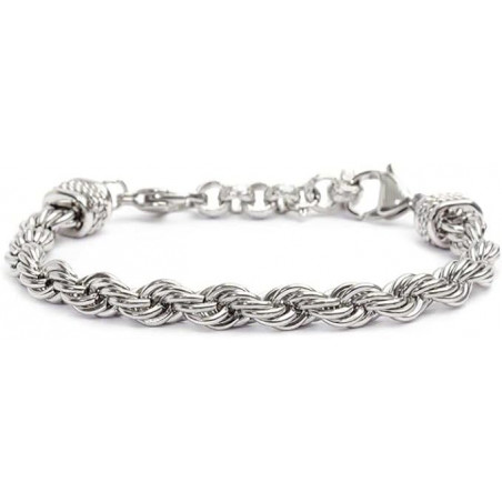 Bracciale Unisex Marlù 30BR0014 Catena Corda in Acciaio Silver 6,8mm