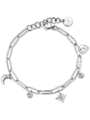 Bracciale da Donna Chant BAH49 Catena con Luna, Stella, Cuore e Cristalli