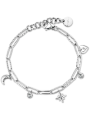 Bracciale da Donna Chant BAH49 Catena con Luna, Stella, Cuore e Cristalli