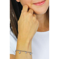 Bracciale da Donna Chant BAH49 Catena con Luna, Stella, Cuore e Cristalli