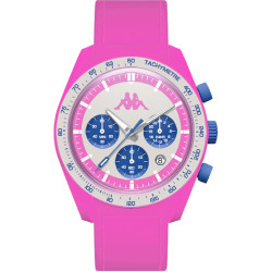 Orologio Cronografo Unisex Kappa KW-042 Cinturino in Silicone Fuxia Cassa 45mm