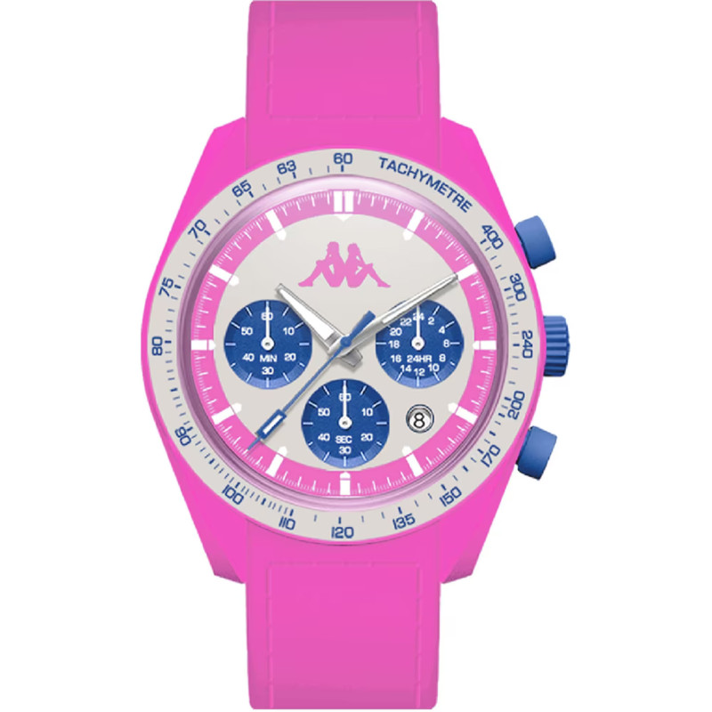 Orologio Cronografo Unisex Kappa KW-042 Cinturino in Silicone Fuxia Cassa 45mm Orologio Cronografo Unisex Kappa KW-042 Cinturino in Silicone Fuxia Cassa 45mm