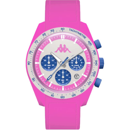 Orologio Cronografo Unisex Kappa KW-042 Cinturino in Silicone Fuxia Cassa 45mm