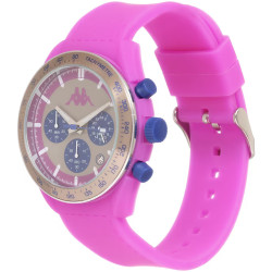 Orologio Cronografo Unisex Kappa KW-042 Cinturino in Silicone Fuxia Cassa 45mm