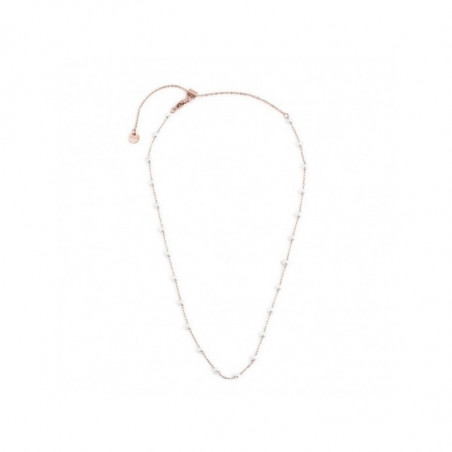 Collana acciaio pvd oro rosa con perle di Marlù, 2CA0031R-W